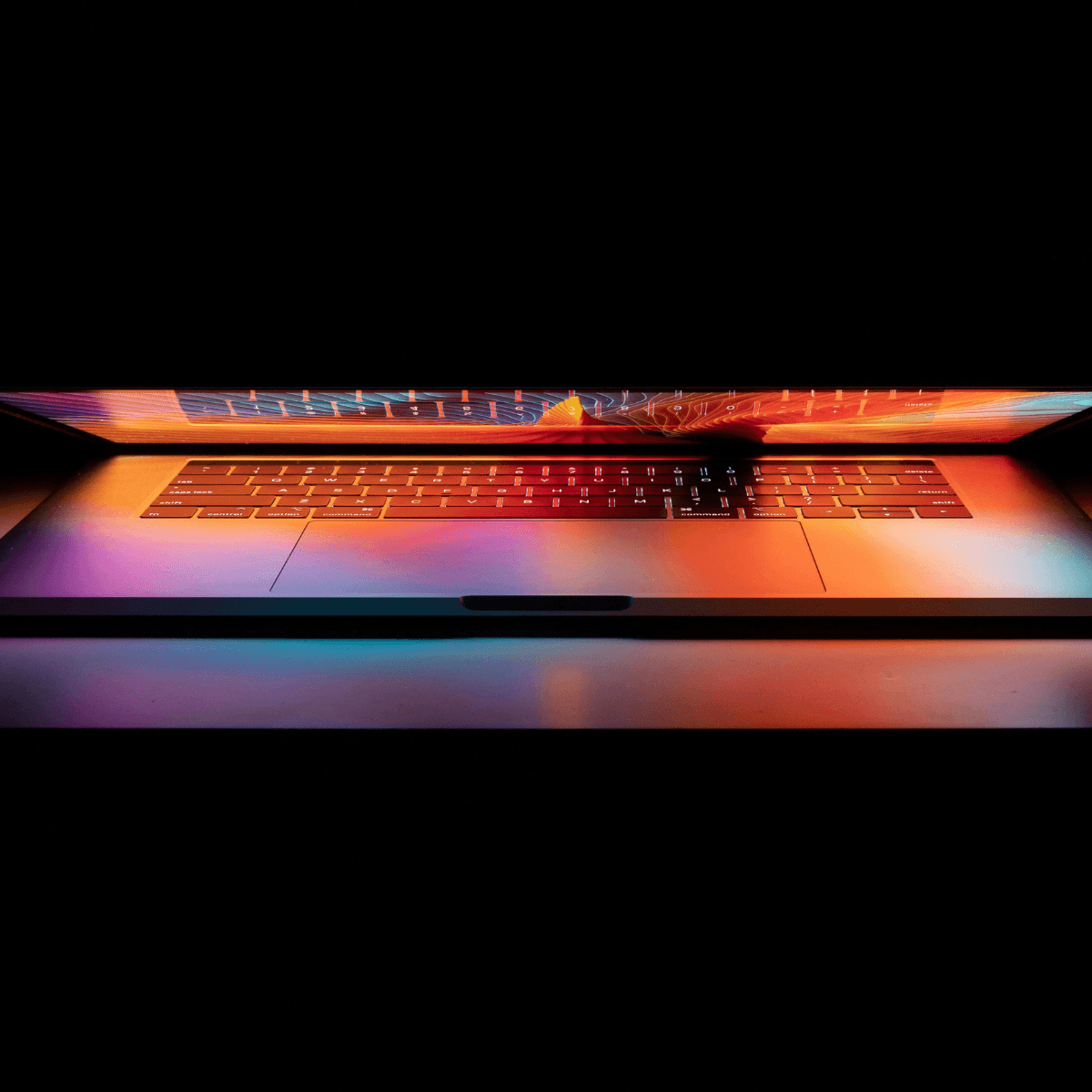 laptop in the dark